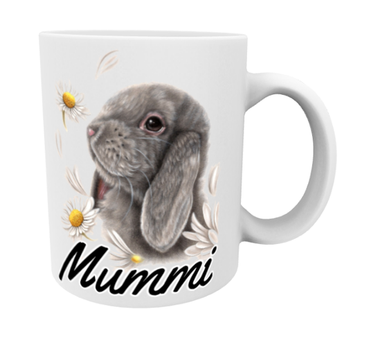 Mormor/Kanin och Blommor Mugg