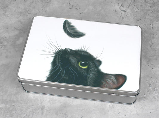 Black-feathered Cat - Tin Box (Cat Breeds)