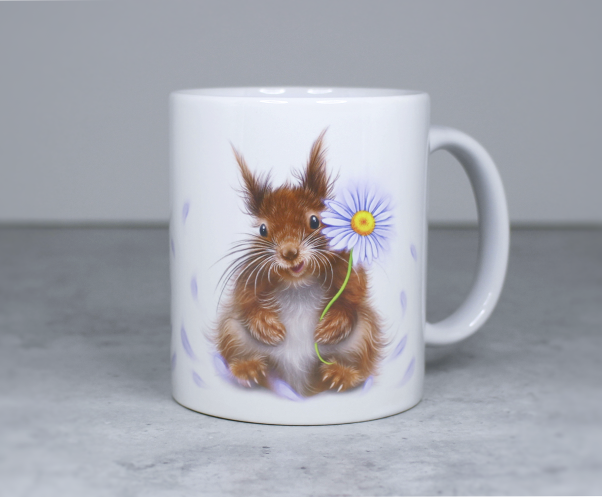 Squirrel and Daisy Mug 