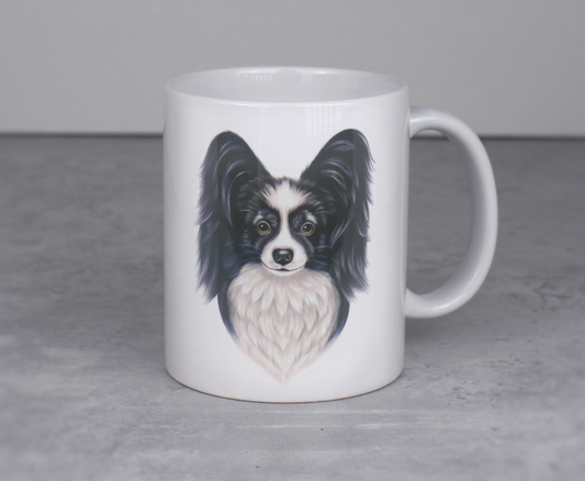 Perhoskoira Mustavalkoinen Papillon -Muki (Koirarodut)