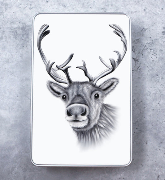 Reindeer Grey Tin Box