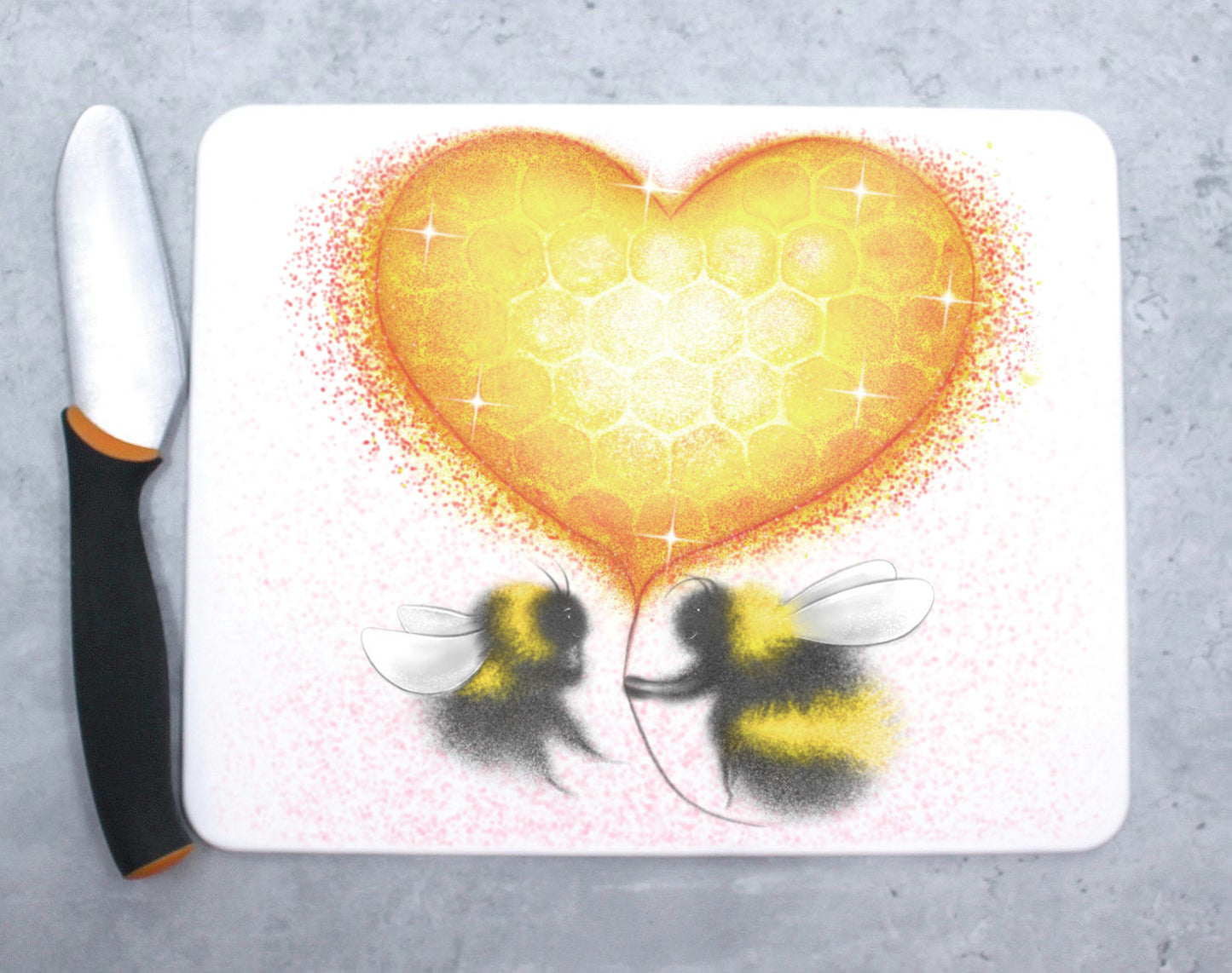 Bumblebee´s and Honey Heart Cutting Board
