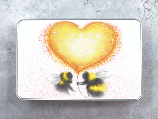 Bumblebee and Honey Heart Tin Box