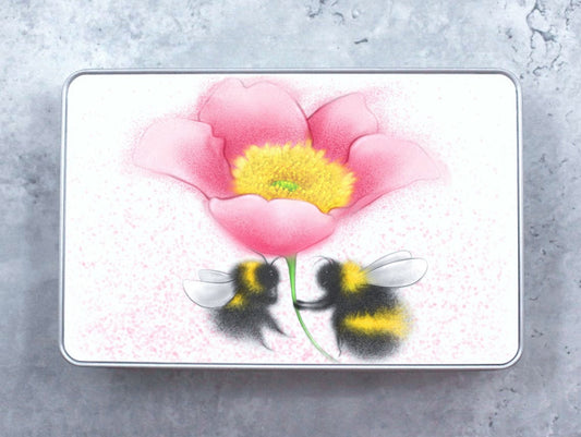 Bumblebee´s and Flower Tin Box