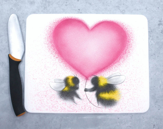 Bumblebee´s and Heart Cutting Board