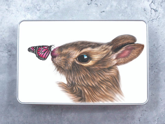 Bunny and Butterfly Tin Box