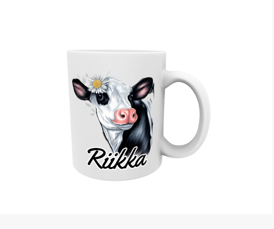 Riikka / Svartvit Ko - Namnmugg