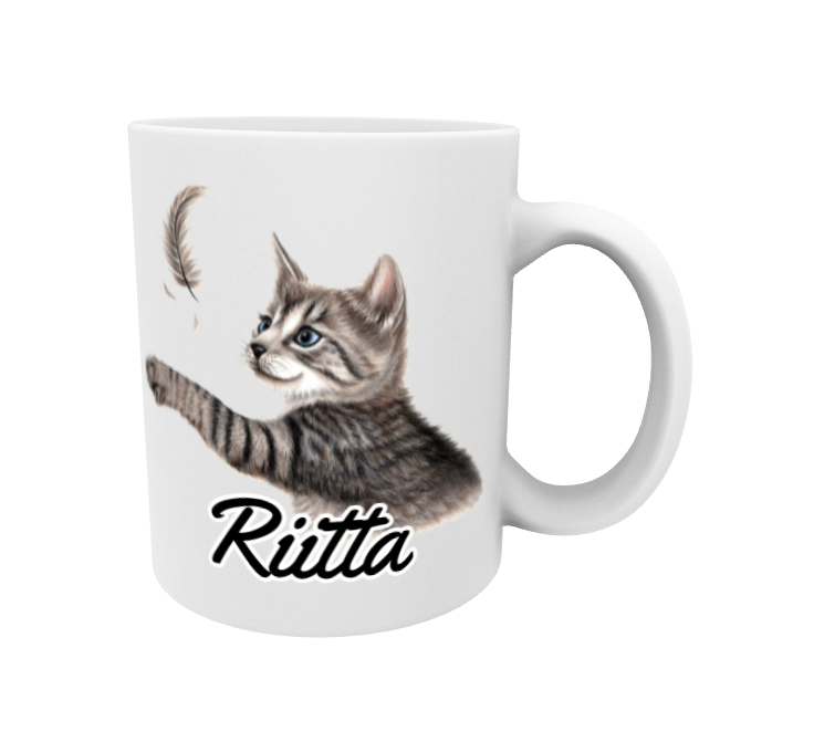 Riitta / Harmaa Kissa ja Sulka -Muki