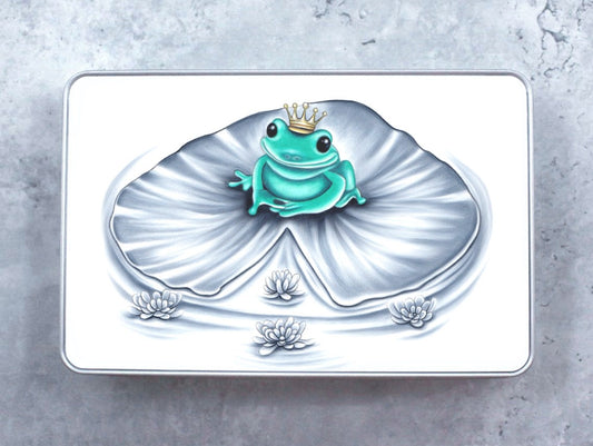 Frog and Water Lily Tin Box