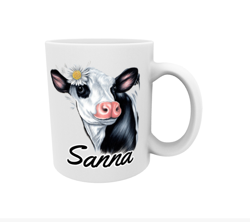 Sanna / Black and White Cow Mug