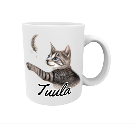 Tuula / Harmaa Kissa ja Sulka -Muki
