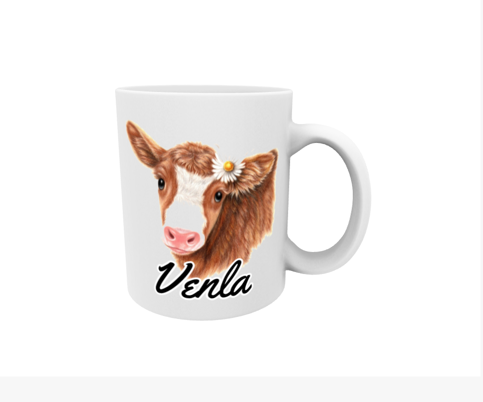 Venla / Brown Cow -Name Mug