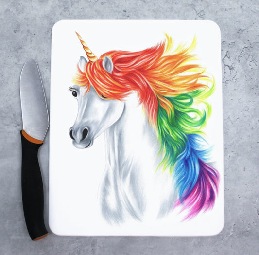 Unicorn Rainbow Cutting Board