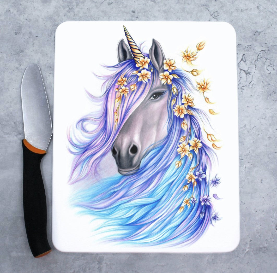 Unicorn Blue Cutting Board