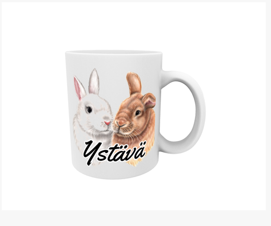Vän / Kaninpar Vit och Brun - Vänmugg