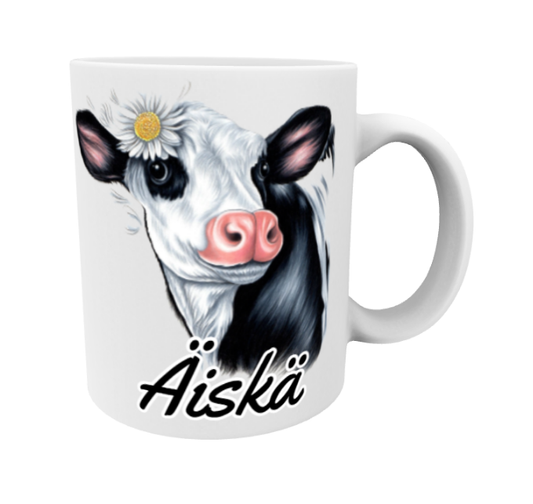 Äiskä / Lehmä Mustavalkoinen -Muki