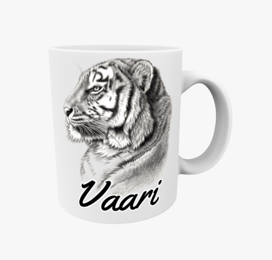 Morfar / Tigerporträtt Svartvit mugg