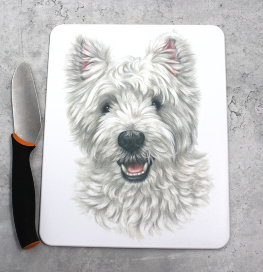 Westie vit West Highland Terrier - skärbräda (hundraser)