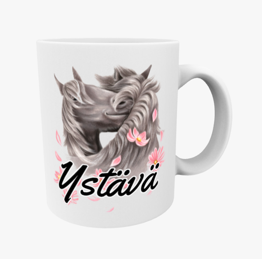 Vän / Hästar och blommor - Vänmugg (Häst)
