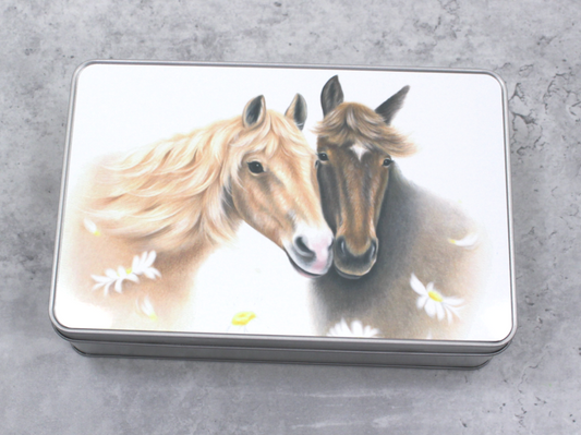 Pair of Brown Horses - Tin Box (Horse)