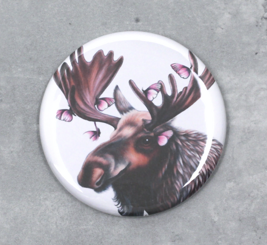 Älg och fjärilar-knapp