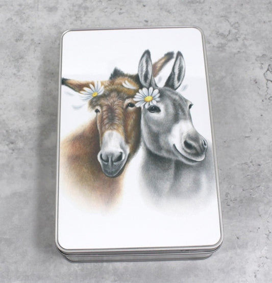 Pair of Donkeys - Tin Box