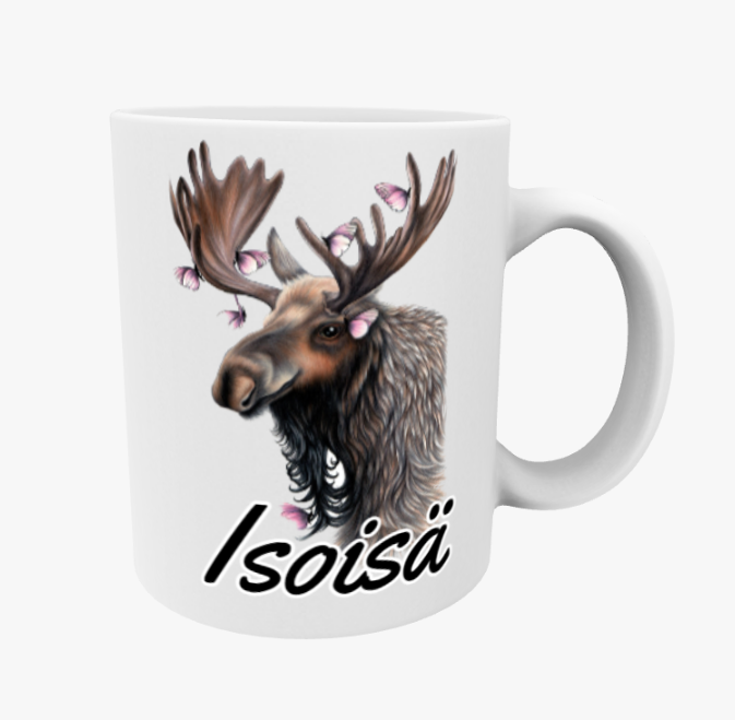 Morfar / Hjort och fjärilar mugg