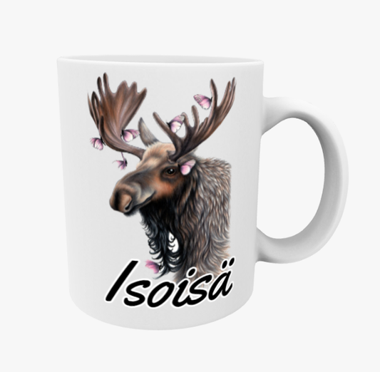 Morfar / Hjort och fjärilar mugg