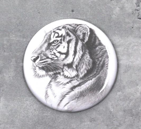 Tigerporträtt svartvit knapp